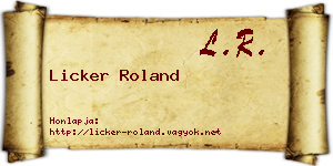 Licker Roland névjegykártya
