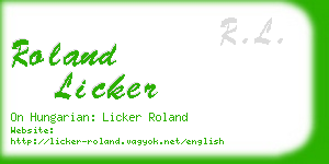 roland licker business card